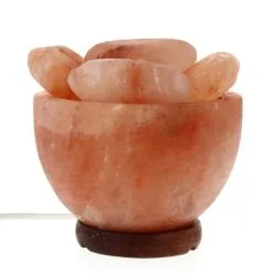 Lampada Di Sale Dell'Himalaya Ciotola 5 Cuori 15 Cm