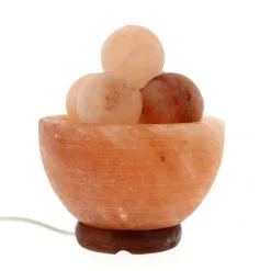 Lampada Di Sale Dell'Himalaya Ciotola Con Palline 16 Cm