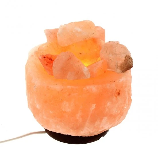 Lampada Di Sale Dell'Himalaya Ciotola Con Pezzettoni 15 Cm - immagine 2