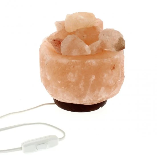 Lampada Di Sale Dell'Himalaya Ciotola Con Pezzettoni 15 Cm - immagine 3