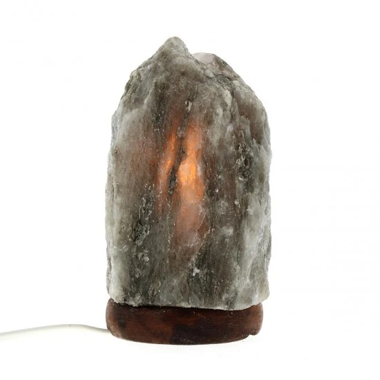 Lampada Di Sale Dell'Himalaya Grigio 16 Cm - immagine 2