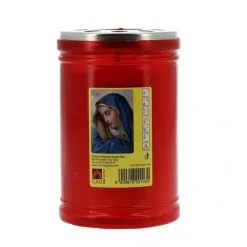 Lumino Votivo Rosso Madonna Addolorata 6,5x10 Cm