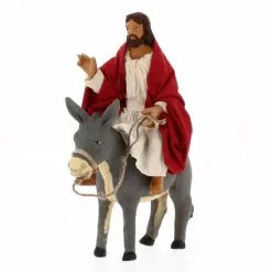 Scena Gesù Entra A Gerusalemme In Terracotta Vestita 13 Cm
