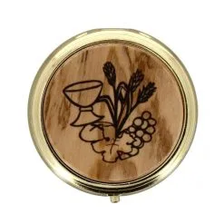 Teca Porta Ostie Placca Olivo Calice Diametro 5,5 Cm