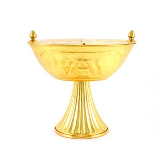 Turibolo E Navetta In Ottone Dorato 21 Cm - immagine 2