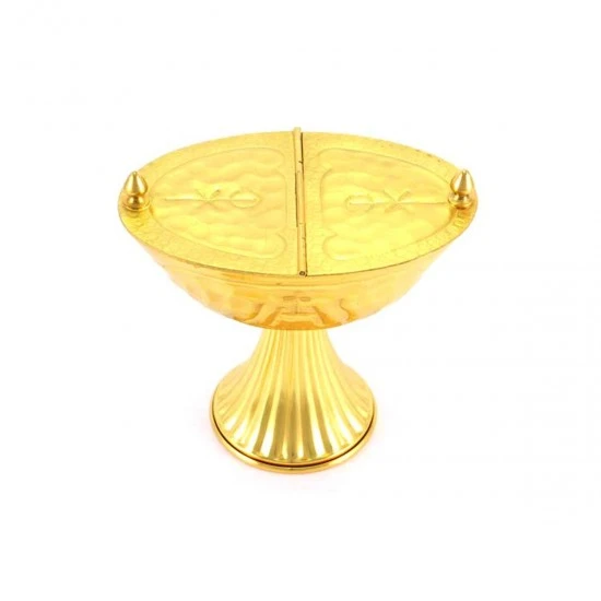 Turibolo E Navetta In Ottone Dorato 21 Cm - immagine 8