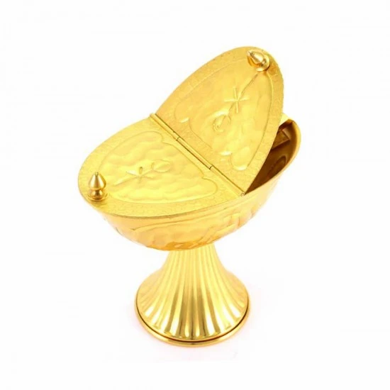 Turibolo E Navetta In Ottone Dorato 21 Cm - immagine 7